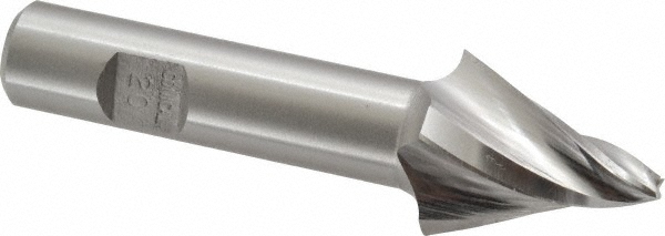 Made in USA W-204 Tapered End Mill: 20 &deg; per Side, 1/8" Small Dia, 1" LOC, 4 Flutes, High Speed Steel, Square End Image