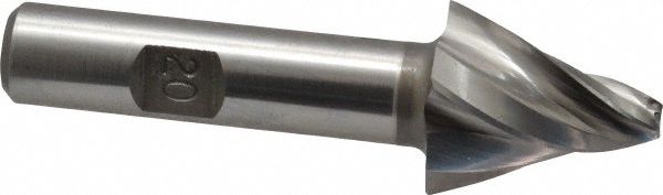 Made in USA W-304 Tapered End Mill: 20 &deg; per Side, 3/16" Small Dia, 1" LOC, 4 Flutes, High Speed Steel, Square End Image