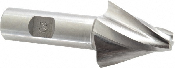 Made in USA W-606 Tapered End Mill: 20 ° per Side, 3/8" Small Dia, 1-1/2" LOC, 4 Flutes, High Speed Steel, Square End Image