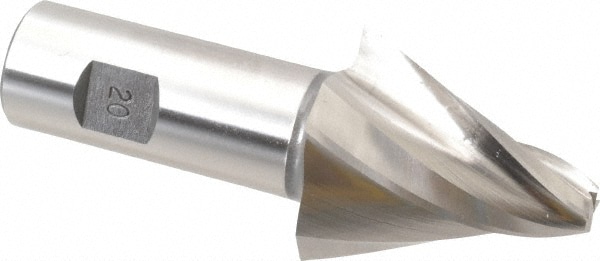 Made in USA W-608 Tapered End Mill: 20 ° per Side, 3/8" Small Dia, 2" LOC, 4 Flutes, High Speed Steel, Square End Image