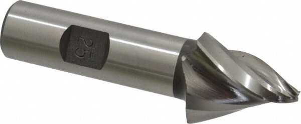 Made in USA X-204B Tapered End Mill: 25 ° per Side, 1/8" Small Dia, 1" LOC, 3 Flutes, High Speed Steel, Square End Image