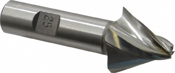 Made in USA X-404 Tapered End Mill: 25 ° per Side, 1/4" Small Dia, 1" LOC, 4 Flutes, High Speed Steel, Square End Image