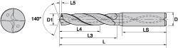 Kennametal 2658239 Jobber Length Drill Bit: 0.6875" Dia, 140 °, Solid Carbide Image