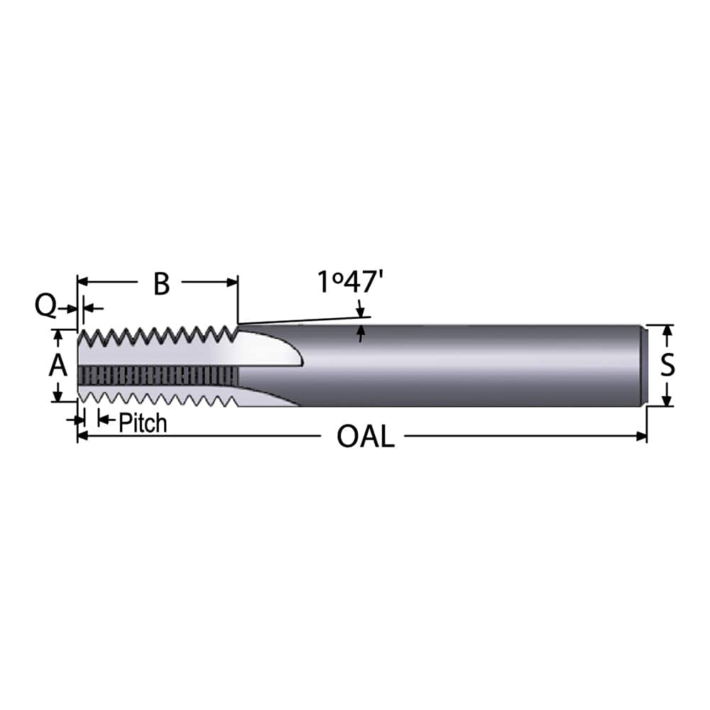 Scientific Cutting Tools - Straight Flute Thread Mill: 1/4-18 & 3/8-18,  External & Internal, 4 Flutes, 7/16