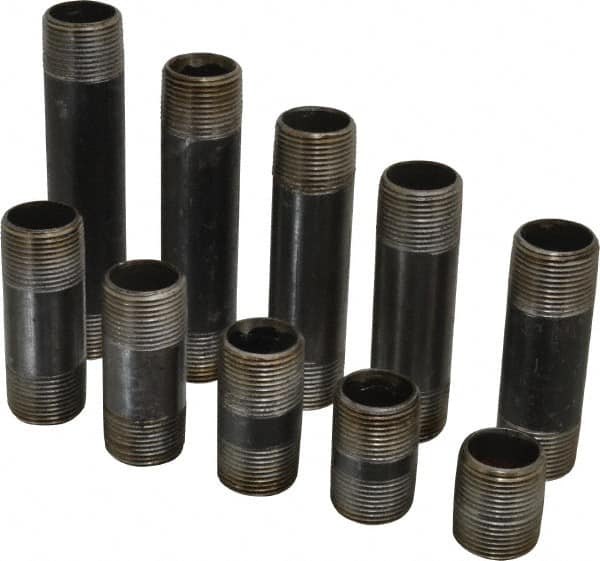 60 Piece, 1" Pipe, Black Finished Steel Pipe Nipple Set