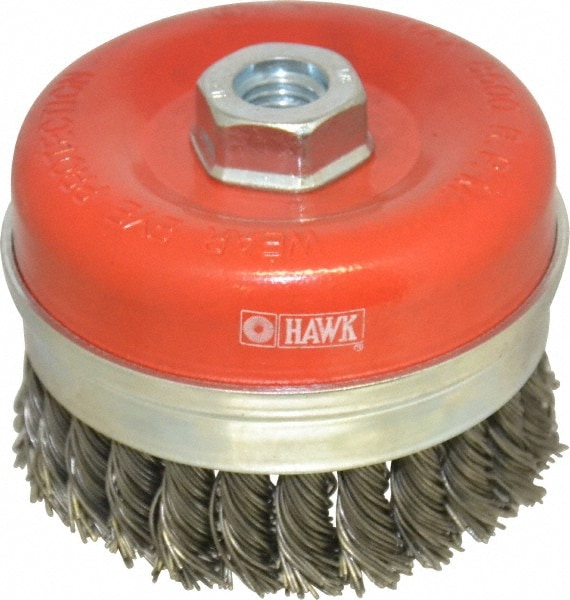 Value Collection S04185773 Cup Brush: 4" Dia, 0.0314" Wire Dia, Steel, Knotted Image