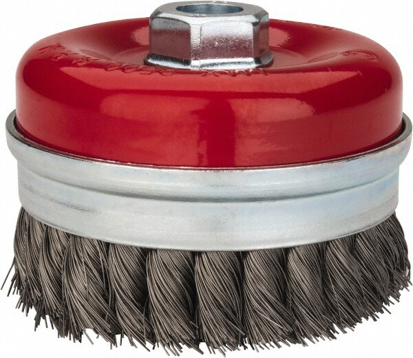 Value Collection S04185815 Cup Brush: 4" Dia, 0.0137" Wire Dia, Steel, Knotted Image