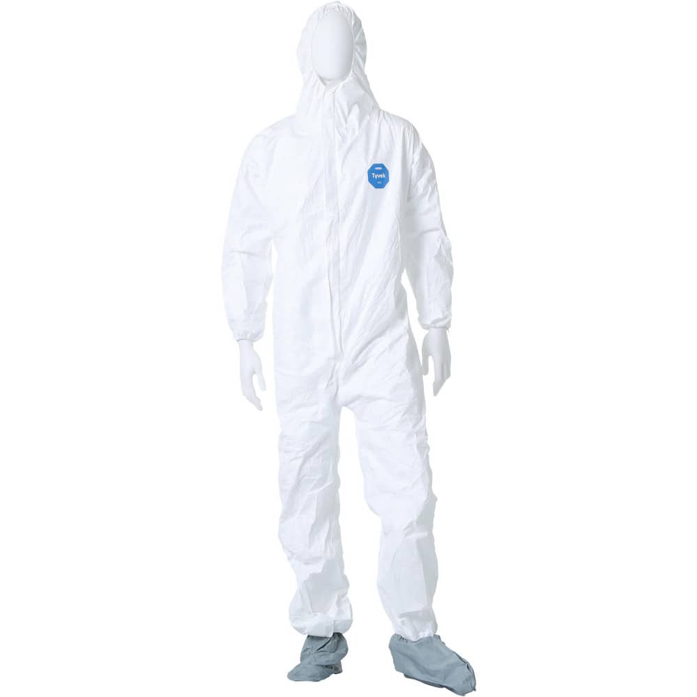 Dupont TY122SWH3X00250 Disposable Coveralls: Size 3X-Large, 1.2 oz, Film Laminate, Zipper Closure 