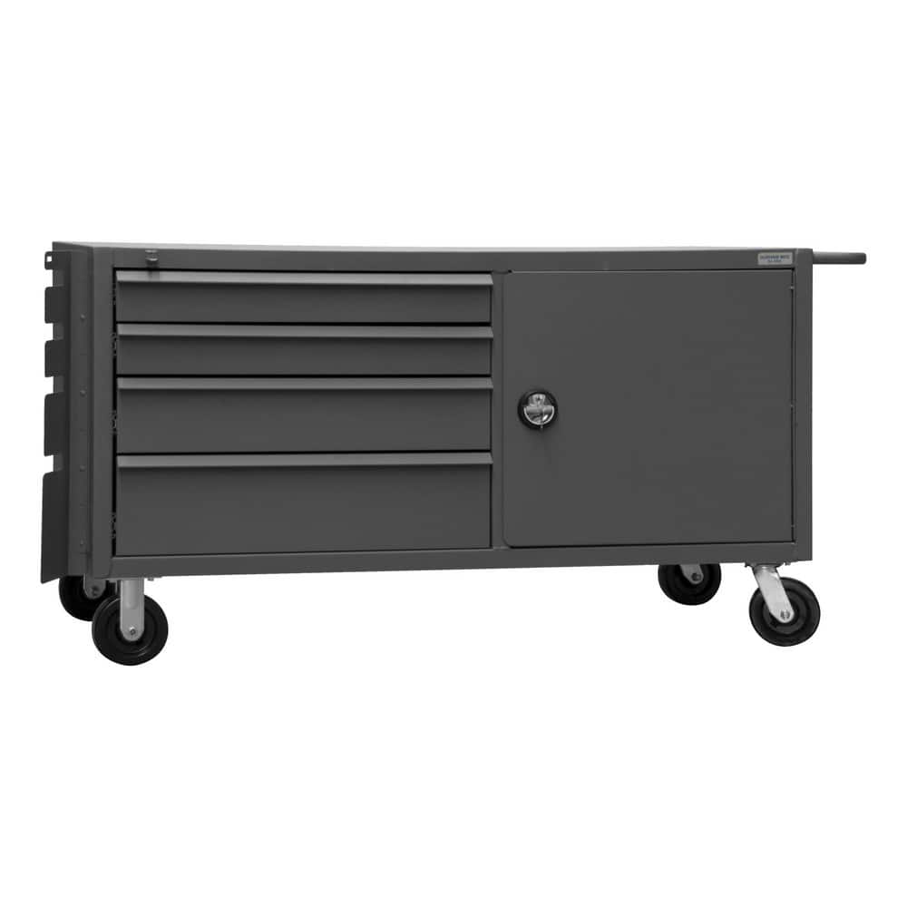 Roller Cabinet Mobile Work Center: 30" OAD, 8 Drawer, 1 Shelf 