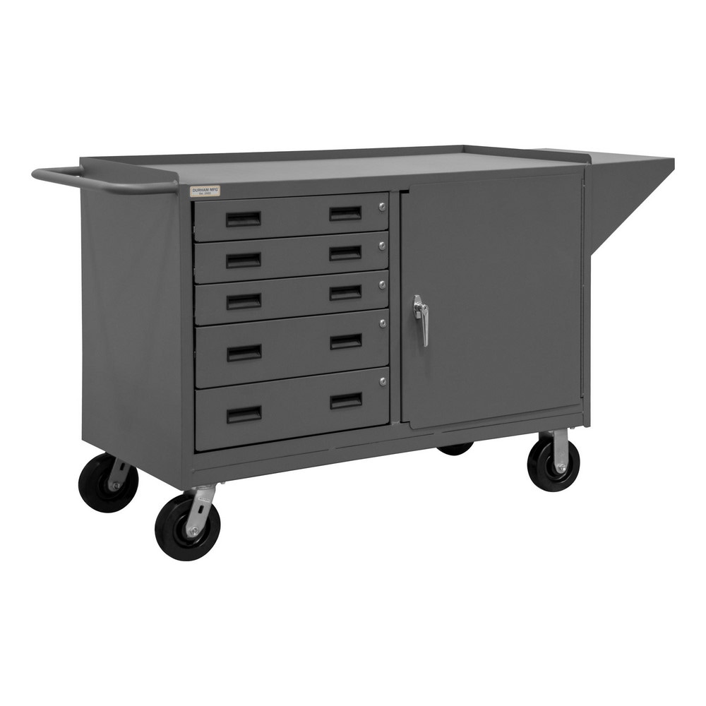 Durham 3402-95 Roller Cabinet Mobile Work Center: 24" OAD, 5 Drawer, 1 Shelf Image