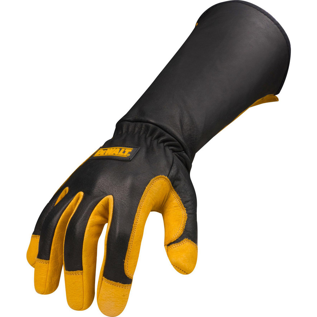 DeWALT Welding Gloves: DeWALT Size 2X-Large, Buffalo Hide Leather, Pair - 19-1/4" OAL | Part #DXMF040512XL