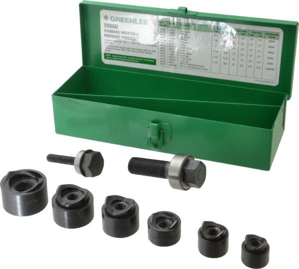 15 Piece, 3/4 to 1-1/2" Punch Hole Diam, Manual Standard Punch Kit