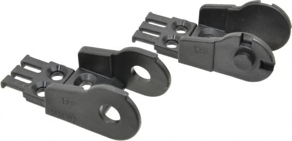 1.61 Inch Outside Width x 1.38 Inch Outside Height, Cable and Hose Carrier Plastic Open Mounting Bracket Set