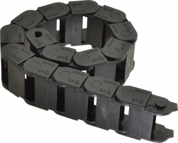 1 Ft. Long, Igumid G, Fixed Open Cable and Hose Carrier - 0.79 Inch Inside Width x 0.41 Inch Inside Height, 1.06 Inch Outside Width x 0.59 Inch Outside Height, 1.1 Inch Bend Radius