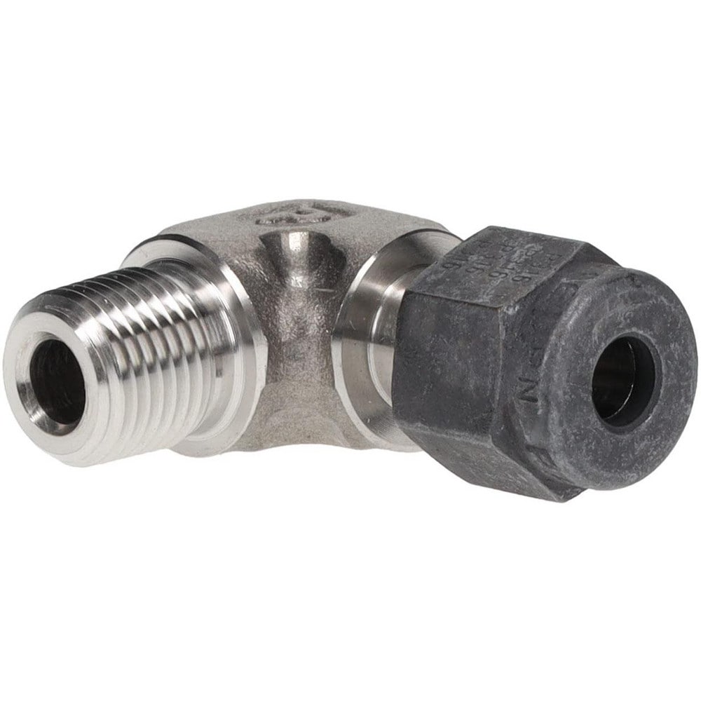 Compression Tube Male Elbow: 1/8" Thread, Compression x MNPT