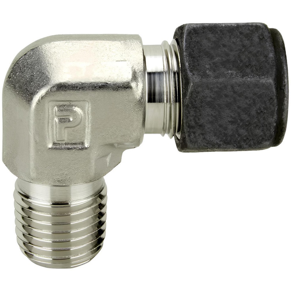Compression Tube Male Elbow: 1/4" Thread, Compression x MNPT