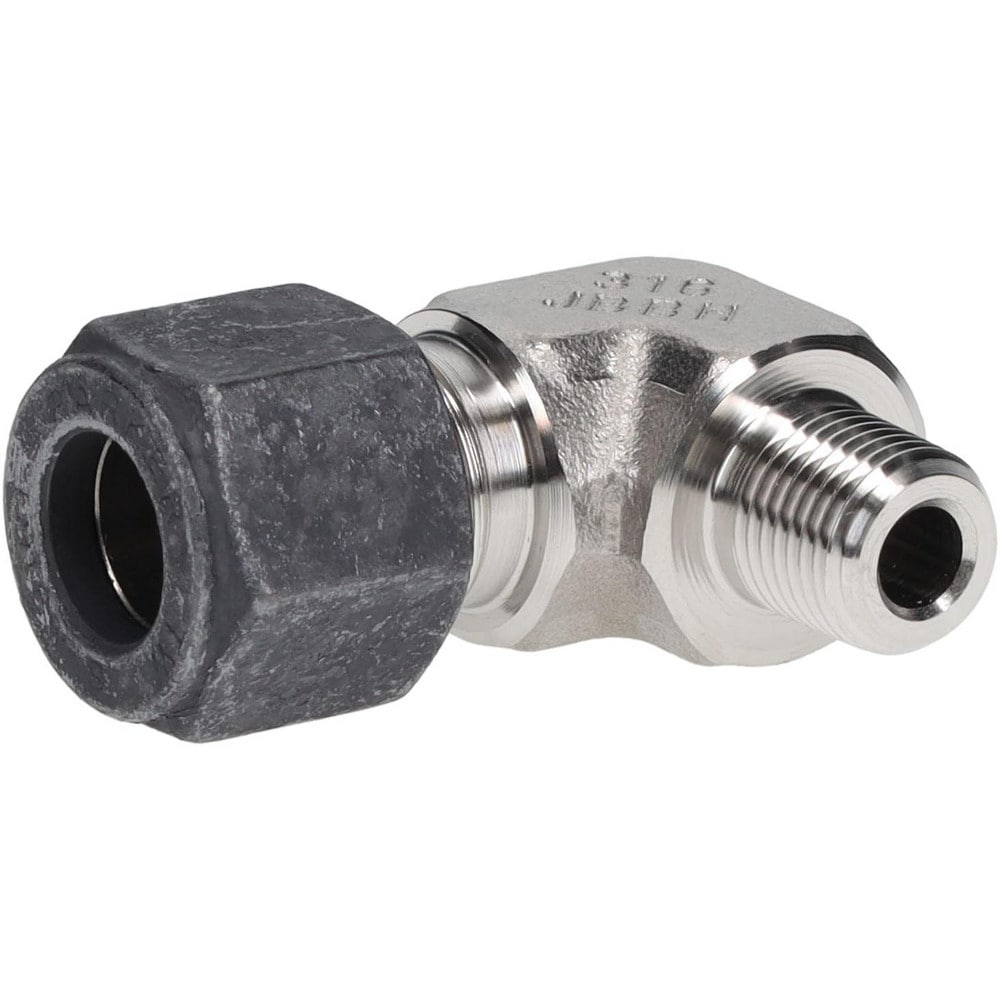 Compression Tube Male Elbow: 1/8" Thread, Compression x MNPT