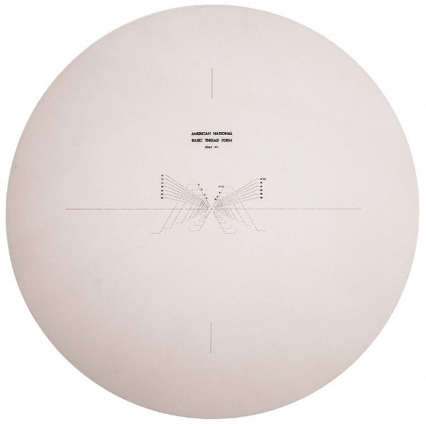 14 Inch Diameter, Screw Thread, Mylar Optical Comparator Chart and Reticle