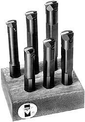 1-1/2, 1-3/4, 2, 2-1/4, 2-5/8, 3" Max Bore, 1/2" Min Bore Smallest Bar, 9/16" Min Bore Largest Bar, Steel Indexable Boring Bar Set