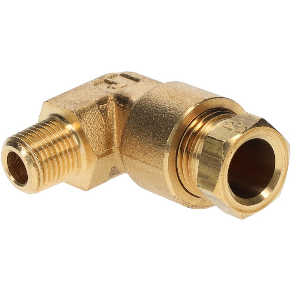 Compression Tube Male Elbow: 1/8" Thread, Compression x MNPT