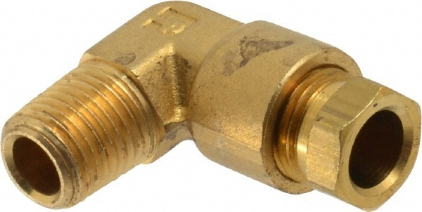 Compression Tube Male Elbow: 1/4" Thread, Compression x MNPT
