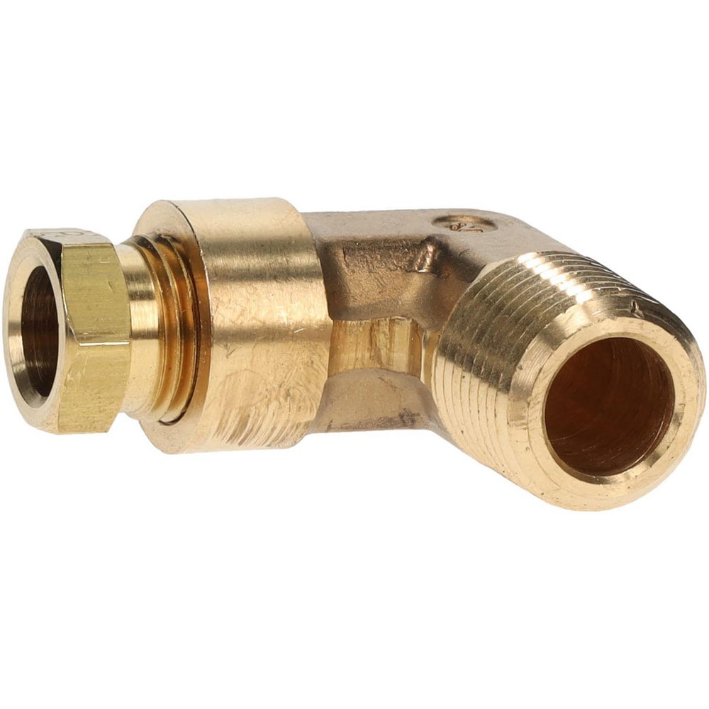 Compression Tube Male Elbow: 3/8" Thread, Compression x MNPT