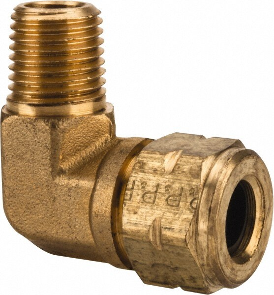 Compression Tube Male Elbow: 1/4-18" Thread, Compression x MNPT