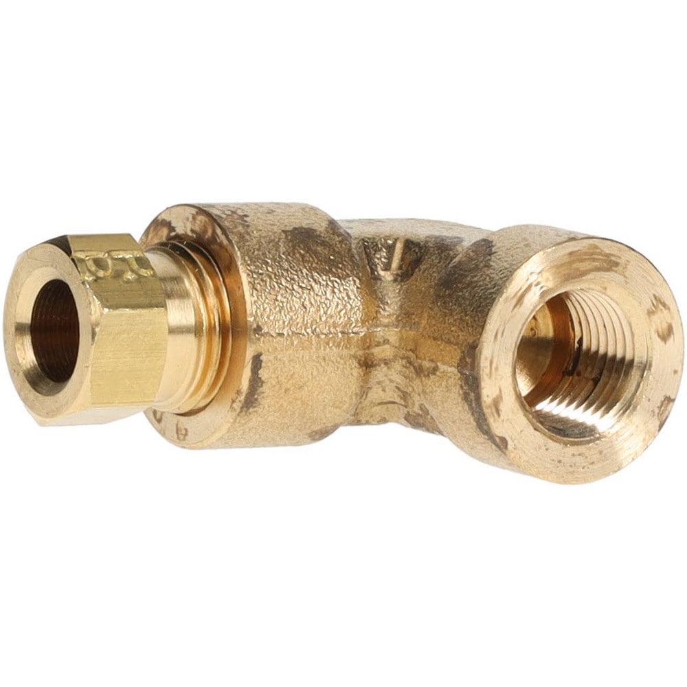Compression Tube Female Elbow: 1/8" Thread, Compression x FNPT