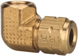 Compression Tube Female Elbow: 1/4-18" Thread, Compression x FNPT