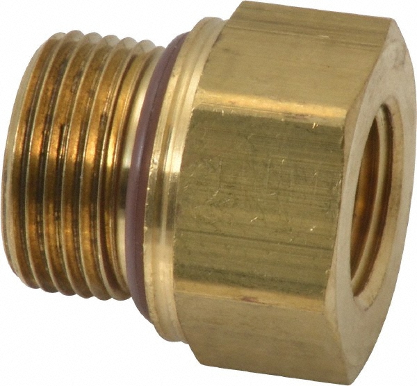 Parker 3/8 x M22 Pipe, 1,000 psi, Brass ISO Port Adapter 04254397