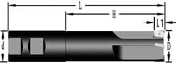 Cutting Tool Technologies ZEM-330XL 1-1/2" Cut Diam, 0.38" Max Depth, 1-1/2" Shank Diam, Weldon Shank, 7-3/4" OAL Indexable Square-Shoulder End Mill 