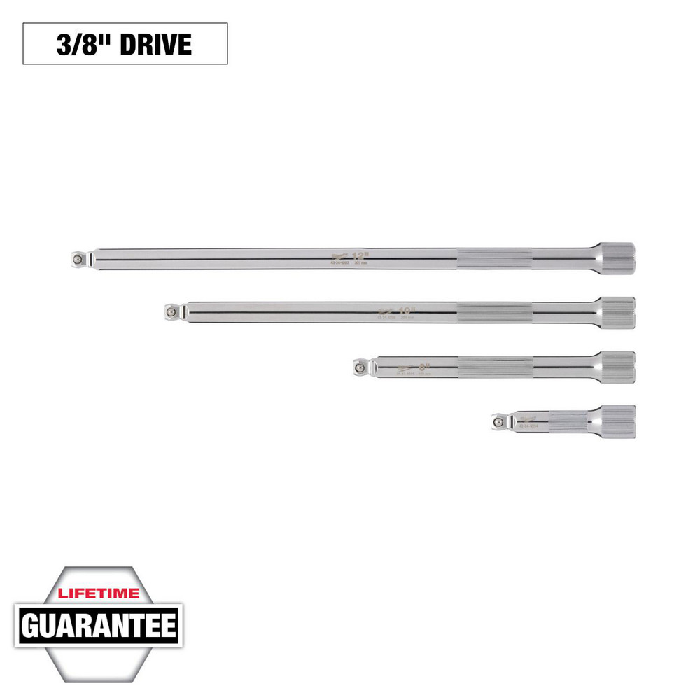 Socket Extension Sets; Drive Size: 0.375in ; Finish: Chrome ; Material: Vanadium Steel ; For Use With: Impact Drive Sockets & Ratchets ; Insulated: No ; Non-sparking: No
