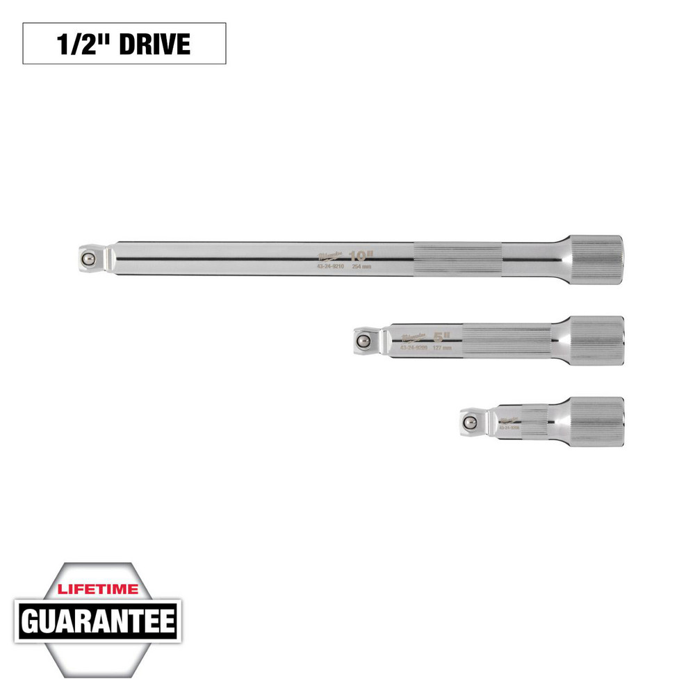 Socket Extension Sets; Drive Size: 0.500in ; Finish: Chrome ; Material: Vanadium Steel ; For Use With: Impact Drive Sockets & Ratchets ; Insulated: No ; Non-sparking: No