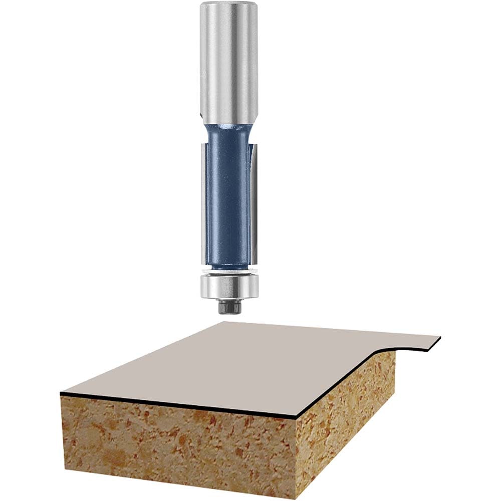1/2" Diam, 1" LOC, 2 Flute Carbide-Tipped Edge Profile Bevel Trim Router Bit