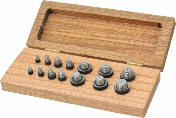 Tapped Hole Location Gage Sets; Thread Size Range: #10-32 to 5/8-18 ; Number of Pieces: 7 ; Thread Size: #10-32; 1/2 in - 20; 1/4 in - 28; 3/8 in - 24; 5/16 in - 24; 5/8 in - 18; 7/16 in - 20 ; PSC Code: 5210
