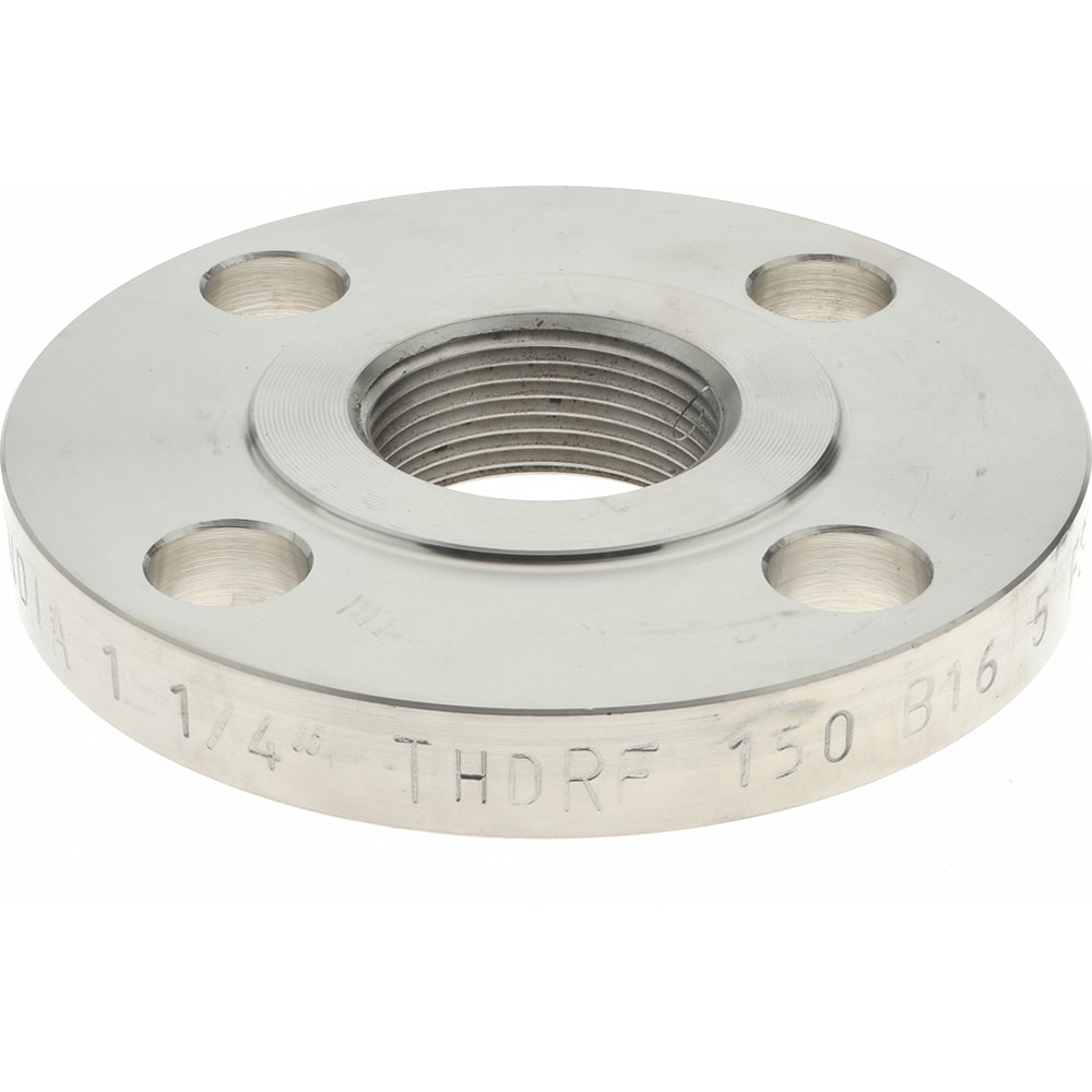 1-1/4" Pipe, 4-5/8" OD, Stainless Steel, Threaded Pipe Flange