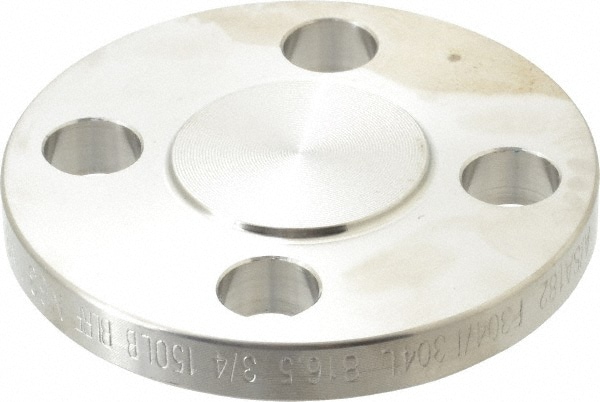 3/4" Pipe, 3-7/8" OD, Stainless Steel, Blind Pipe Flange