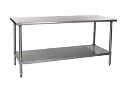 Eagle MHC T3096EB Stationary Work Table: Polished Stainless Steel 