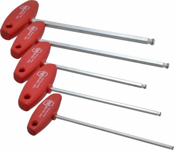 Wiha 5 Piece THandle Ball End Hex Key Set 04326518 MSC