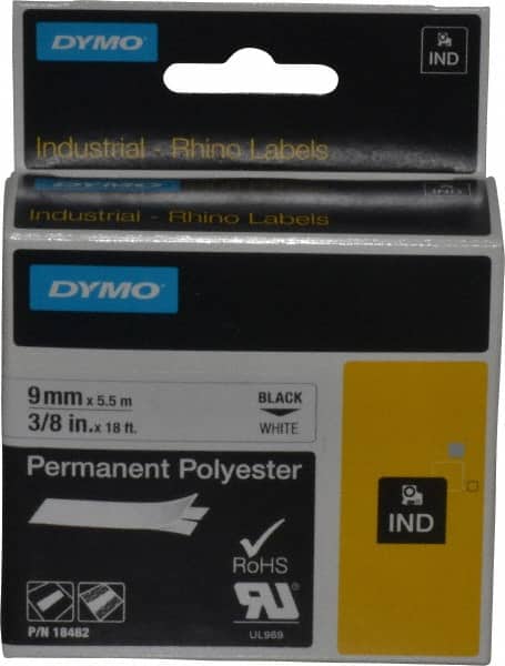 Permanent Polyester Tape: 18', White
