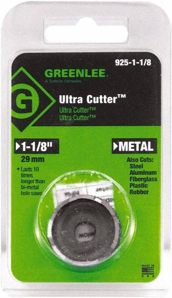 Greenlee 925-1-1/8 Hole Saw: 1-1/8" Saw Dia 