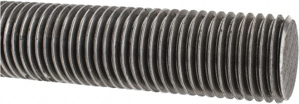 Made in USA 11217 Threaded Rod: 1-1/2-6, 2 Long, Low Carbon Steel Image