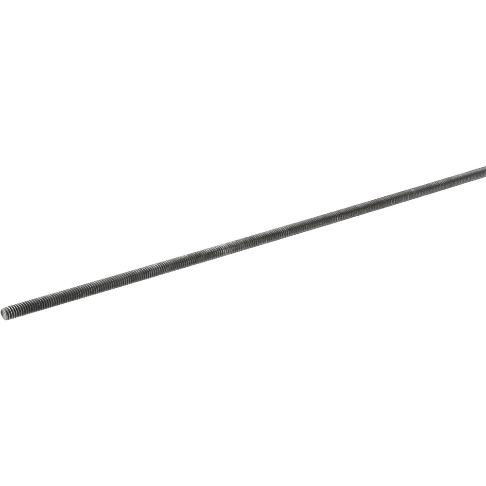 General-Purpose Threaded Rod: #8-32, 3' OAL, Low-Carbon Steel, Plain & Oil Finish - UNC, Right Hand Thread, Grade 1008