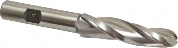 Made in USA BL-809A Tapered End Mill: 2 ° per Side, 1/2" Small Dia, 2-1/4" LOC, 3 Flutes, High Speed Steel, Ball End Image