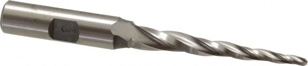 Made in USA BM-210 Tapered End Mill: 3 ° per Side, 1/8" Small Dia, 2-1/2" LOC, 3 Flutes, High Speed Steel, Ball End Image