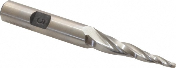 Made in USA BO-106 Tapered End Mill: 5 ° per Side, 3/32" Small Dia, 1-1/2" LOC, 3 Flutes, High Speed Steel, Ball End Image