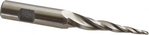 Made in USA BO-108 Tapered End Mill: 5 ° per Side, 3/32" Small Dia, 2" LOC, 3 Flutes, High Speed Steel, Ball End Image