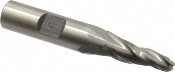 Made in USA BO-404 Tapered End Mill: 5 ° per Side, 1/4" Small Dia, 1" LOC, 3 Flutes, High Speed Steel, Ball End Image