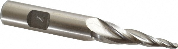 Made in USA BR-206 Tapered End Mill: 7 ° per Side, 1/8" Small Dia, 1-1/2" LOC, 3 Flutes, High Speed Steel, Ball End Image