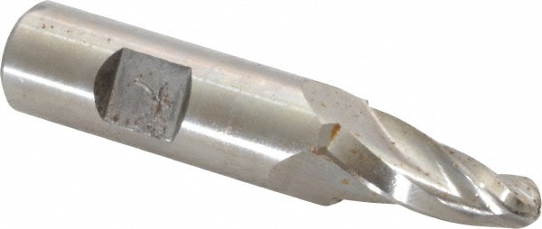 Made in USA BR-403 Tapered End Mill: 7 ° per Side, 1/4" Small Dia, 3/4" LOC, 3 Flutes, High Speed Steel, Ball End Image